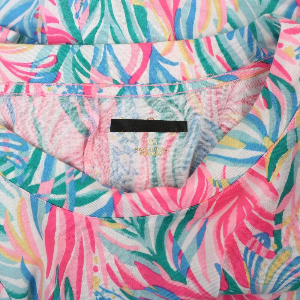 Lilly Pulitzer Adley Short Sleeve Mini Dress Smocked Printed Resort XS 282306 - Picture 9 of 9